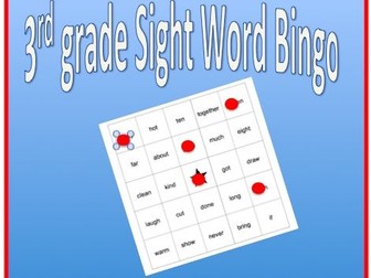 Sight Word Bingo - 3rd grade sight words