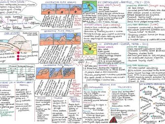 AQA GCSE Geography Tectonic hazards topic on a page