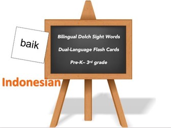 Sight Words-Indonesian and English Flashcards