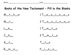 books of the new testament fill in the blanks by tspeelman