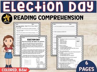 Election Day Reading Comprehension Passage & Questions | November Activities | Voting