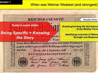 Weimar Germany Revision - Living Graph/Timeline activity AQA, Edexcel Pearson