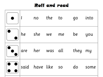 Tricky Words Roll and Read Phase 2-5