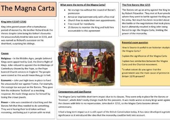 Magna Carta Knowledge Organiser