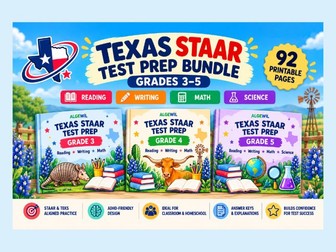 Texas Grades 3–5 STAAR Reading, Writing, Math & Science Bundle