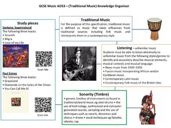 AQA GCSE Music knowledge organiser AOS3