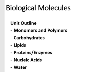 AQA Biological Molecules BIG UNIT
