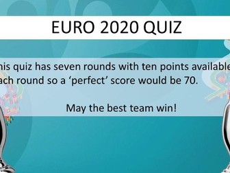 Euro 2020 (2021) Quiz - any subject or during form time - sample