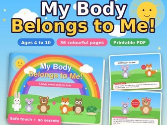 Good Touch Bad Touch Book for Kids | Body Safety Printable PDF | My Body Belongs to Me | No Secrets