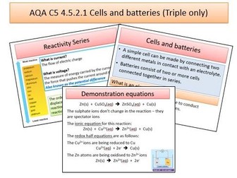 AQA C5  Cells and batteries TRIPLE ONLY