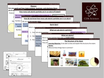 Structure of an Atom (PPT and Worksheet)