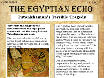 Ancient Egypt: Tutankhamun's Tomb - A Newspaper Article