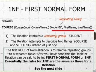 Normalisation to 3rd Normal form with examples