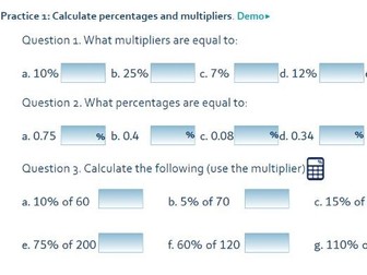 Percentage multipliers