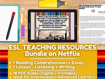 ESL Teaching Resources on TV and Netflix - 2 in 1 - 50% OFF