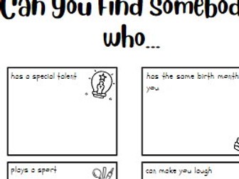 Transition Activity - Find somebody who...