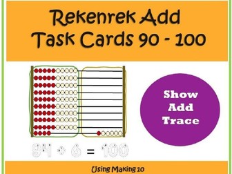 Rekenrek Adding Between 90 and 100 using bonds to 10