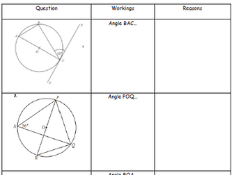 Multi-step circle theorem questions