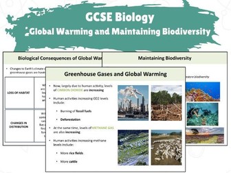 GCSE Biology - Global Warming and Maintaining Biodiversity