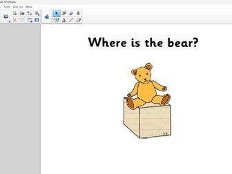 Positional Language Smart Notebook Teddy Bear and Box