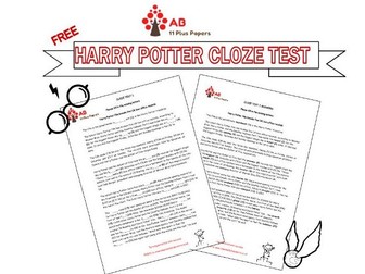 Free Harry Potter Cloze test- for the 11 plus or ELA