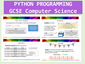 GCSE Computer Science Python Programming