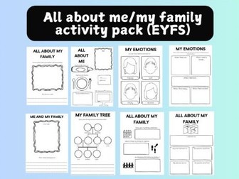 **EDITABLE** My family/all about me activity bundle (EYFS)