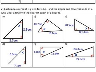 Upper and Lower Bounds in trigonometry worksheet
