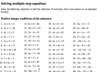 Two step linear equations