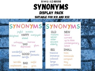 Synonyms Word Mat Poster: Expand Vocabulary Across Ages