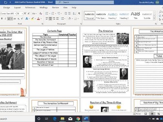 Conflict and Tension 1918-1939 Revision Booklet