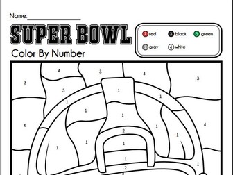 Football Super Bowl Color by Number Book