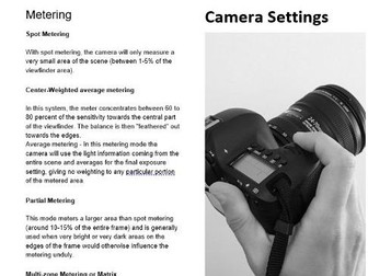 Camera settings leaflet