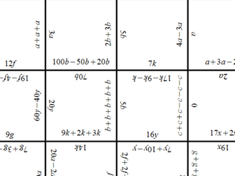 Tarsia Puzzle - Collecting like terms in one variable (KS2/KS3)