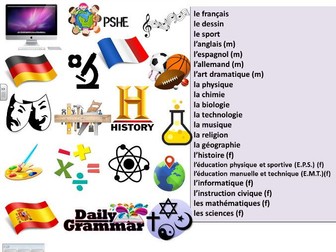 French introduction to school subjects
