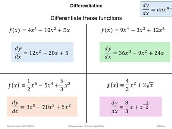 Differentiation - Further Differentiation & Second Derivative