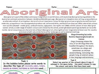 Aboriginal Art Worksheet