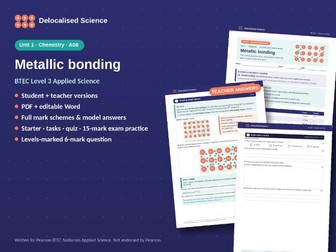 Metallic Bonding: Delocalised Electrons | BTEC Applied Science Unit 1