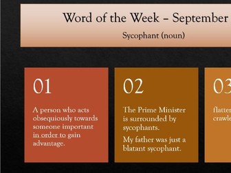 Word of the Week - Autumn Term SFL