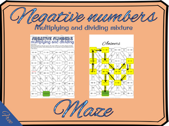 Negative numbers: multiplying and dividing negative numbers maze