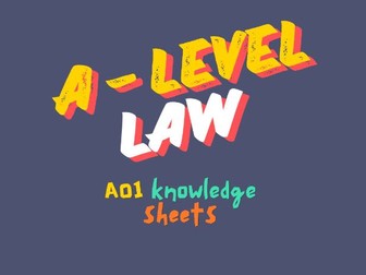 OCR A Level Law Criminal Law Knowledge Pack (AO1 sheets)