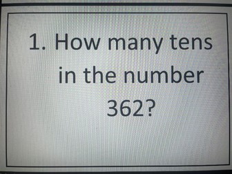 Maths outdoor/ hall place value trail/ quiz/ Hundreds, tens, ones