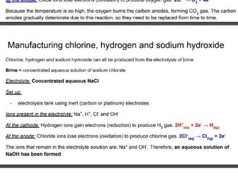 CIE IGCSE Coordinated Sciences C5: Electricity and chemistry
