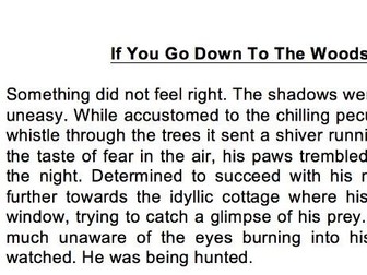 KS2 Model Suspense Text - If you go down to the woods today