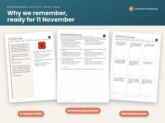 Remembrance Day Activity Pack