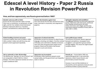 A-Level Russia in Revolution Revision