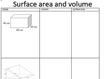 Surface area and volume - Recap