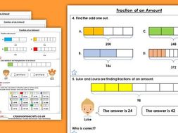 Year 6 Fractions of an Amount Autumn Block 3 Maths Homework Extension