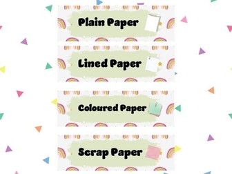 Editable Tray Labels - Rainbow with Green