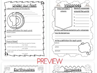 Extreme Earth/Natural Disaster Workbook
